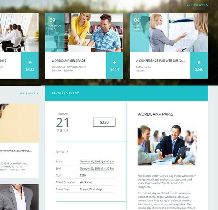 manage events calender